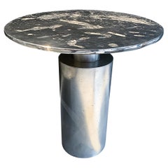 21st Century  Side Table - Fish Prints - Melted Pewter Xavier Lavergne  France