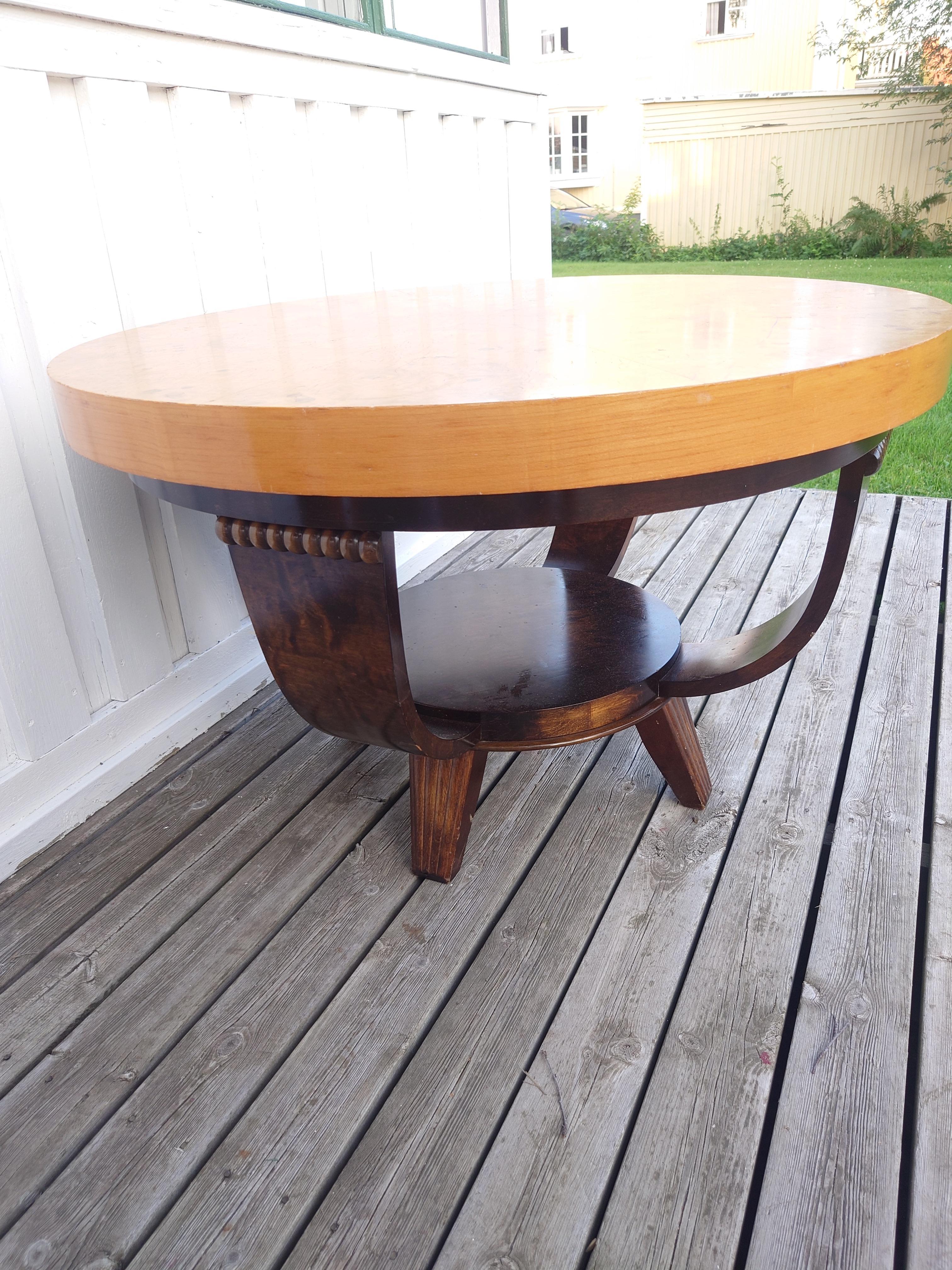 Sofa table Ganddal Norway 30s Art Deco For Sale 2