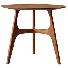 Tavolino da caffè Converso in legno massiccio, finitura naturale noce fatta a mano, contemporaneo