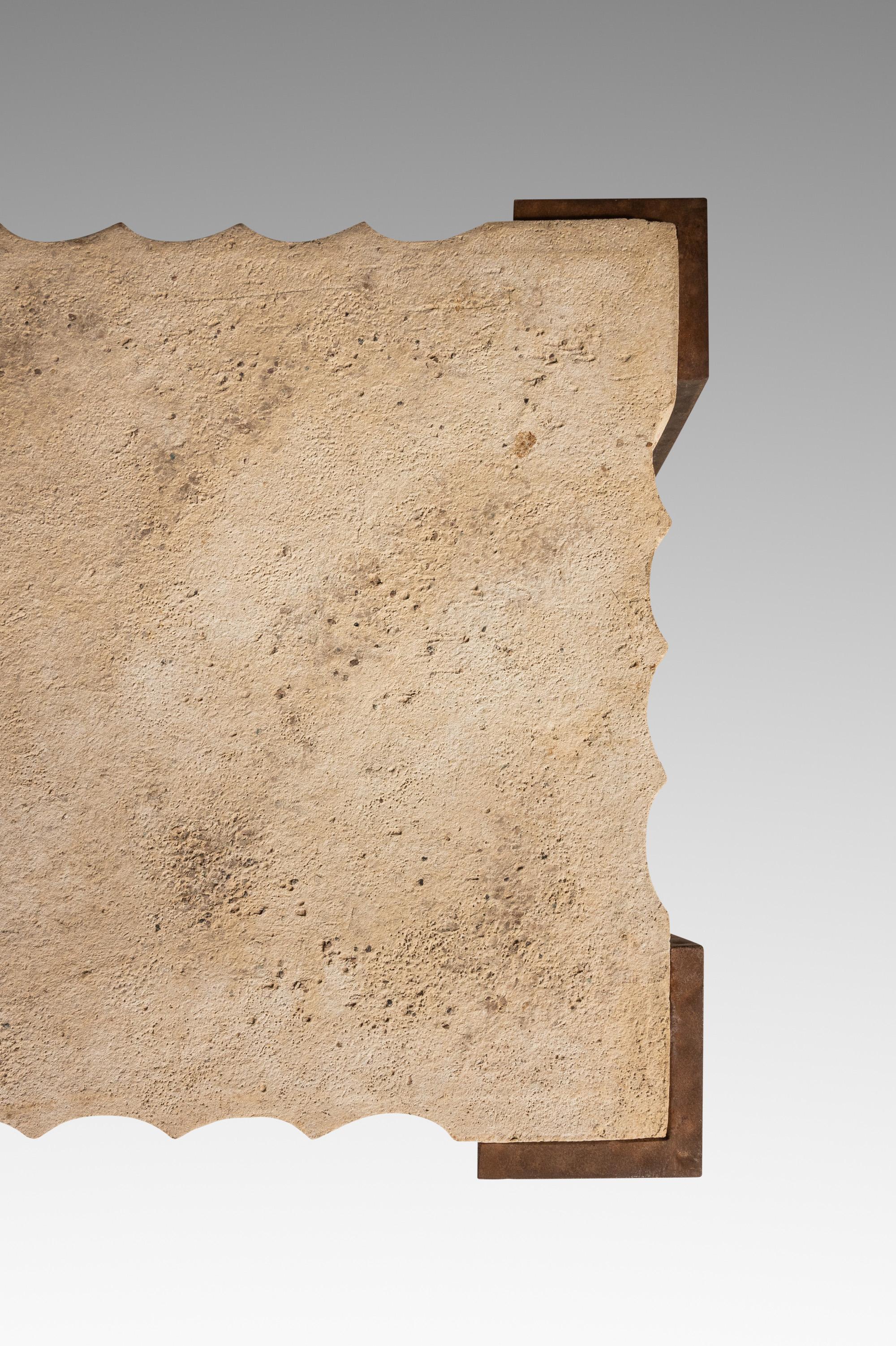 Table de canapé en ciment et acier patiné à la manière de R&Y Augousti, USA, 1990 en vente 10