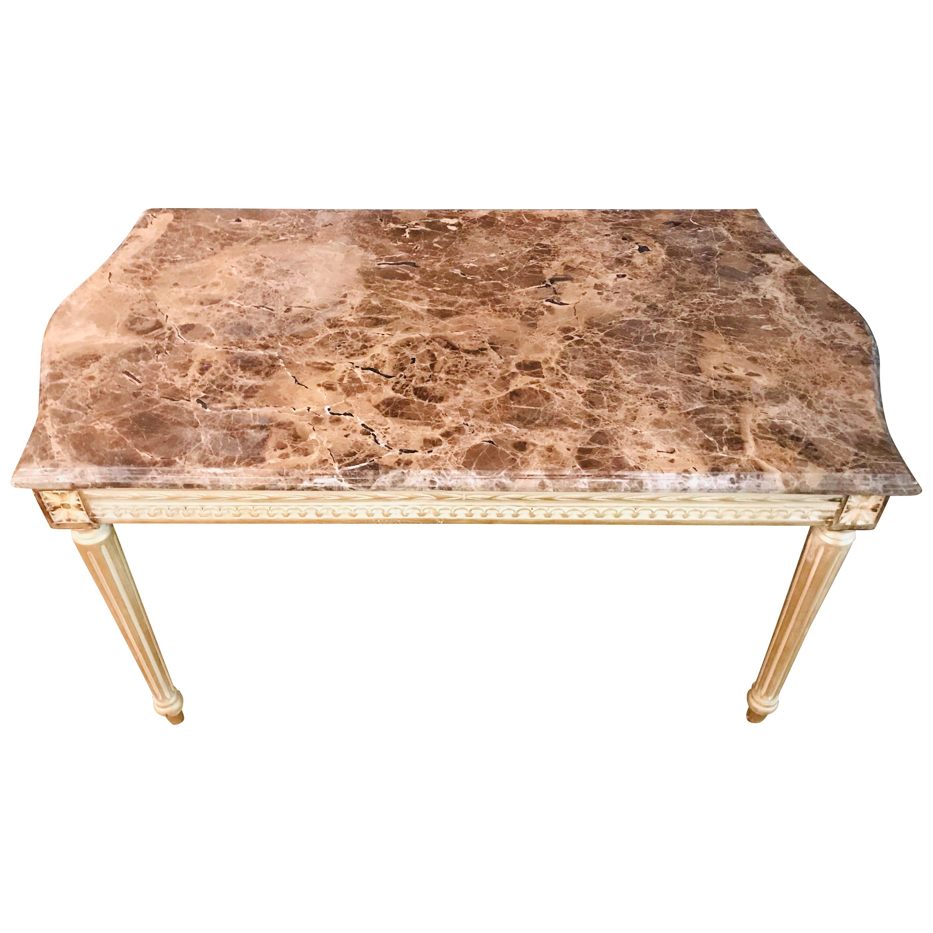 Sofa Table in the Antique Louis Seize Style with Marble top beech