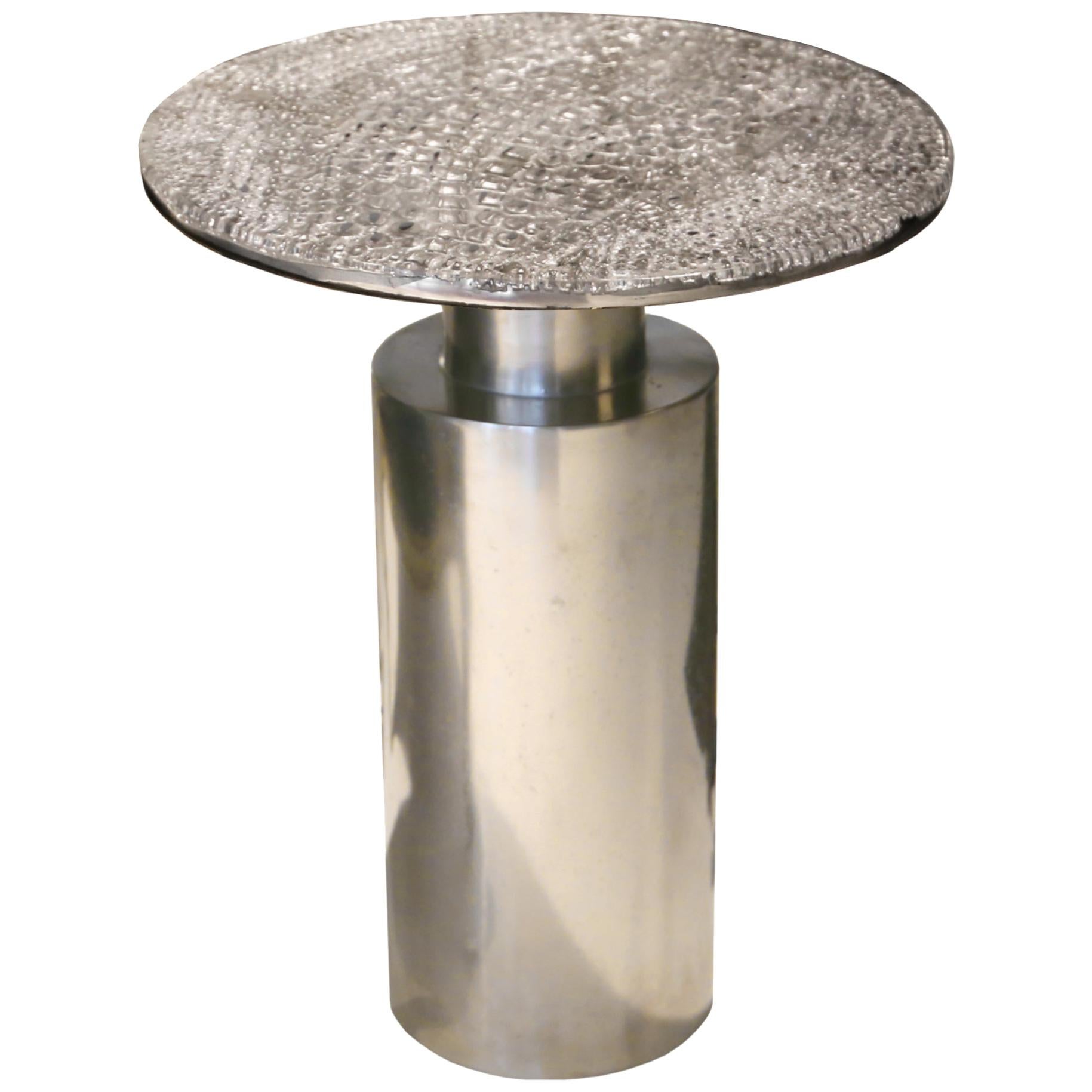 21st Century  Side Table - Totem Scales - Pewter - Xavier Lavergne France For Sale