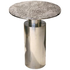 21st Century  Side Table - Totem Scales - Pewter - Xavier Lavergne France