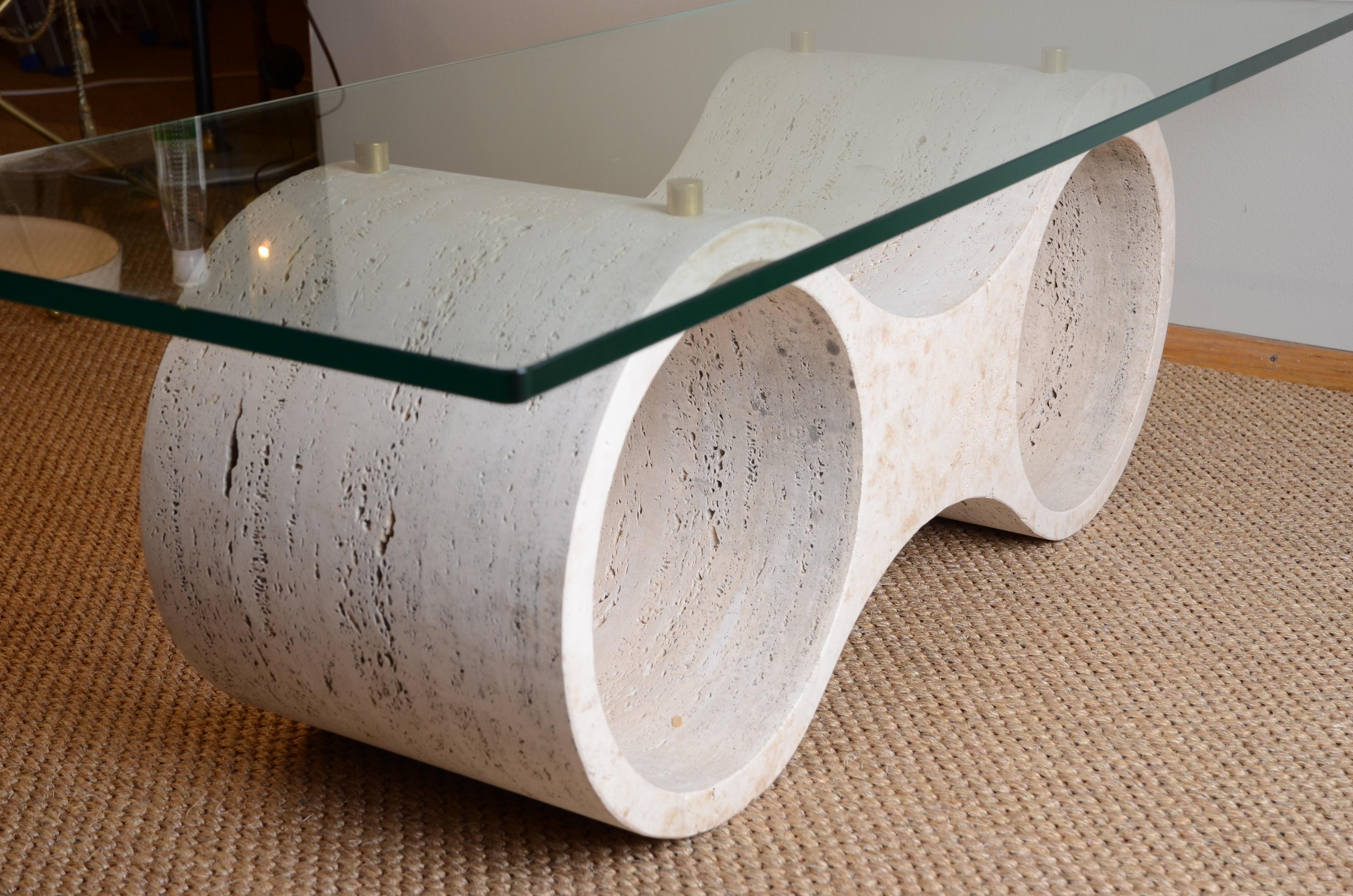 Sofa Table, Travertine, Italy, 1970s For Sale 5