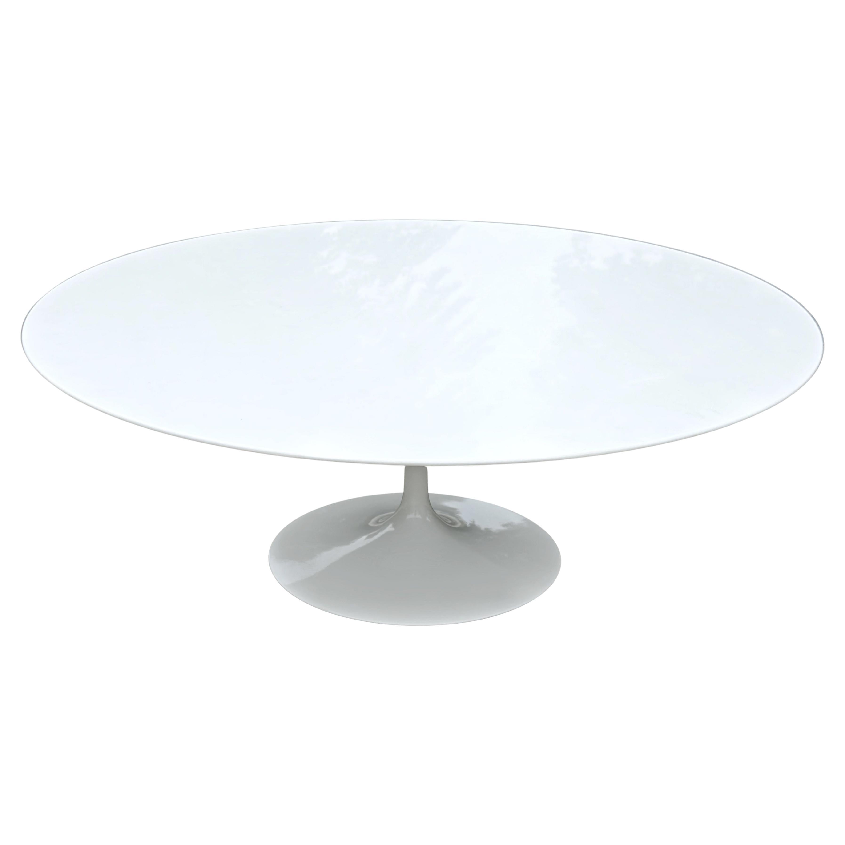Sofa Table "Tulip" with white laminated top by Eero Saarinen for Knoll For Sale