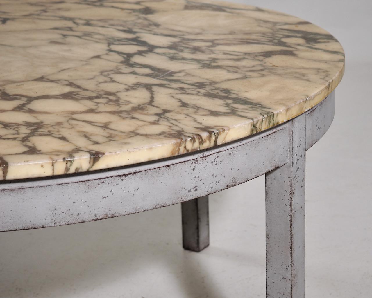 Gustavian style sofa table with marble top, small damage on marble top, 20th century.