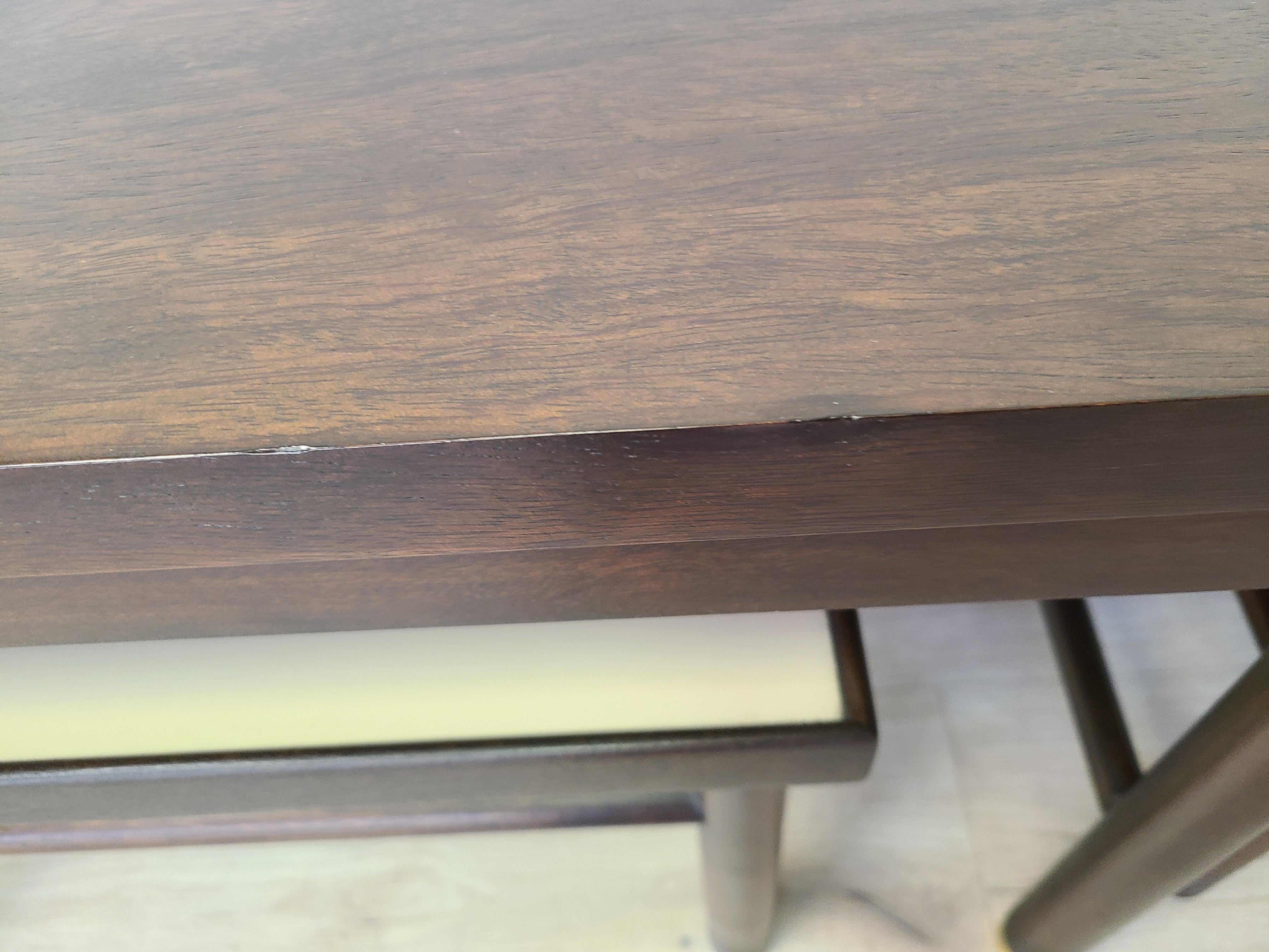 Sofa Table with Pair Nesting Cocktail Tables in the manner of Harvey Probber For Sale 8