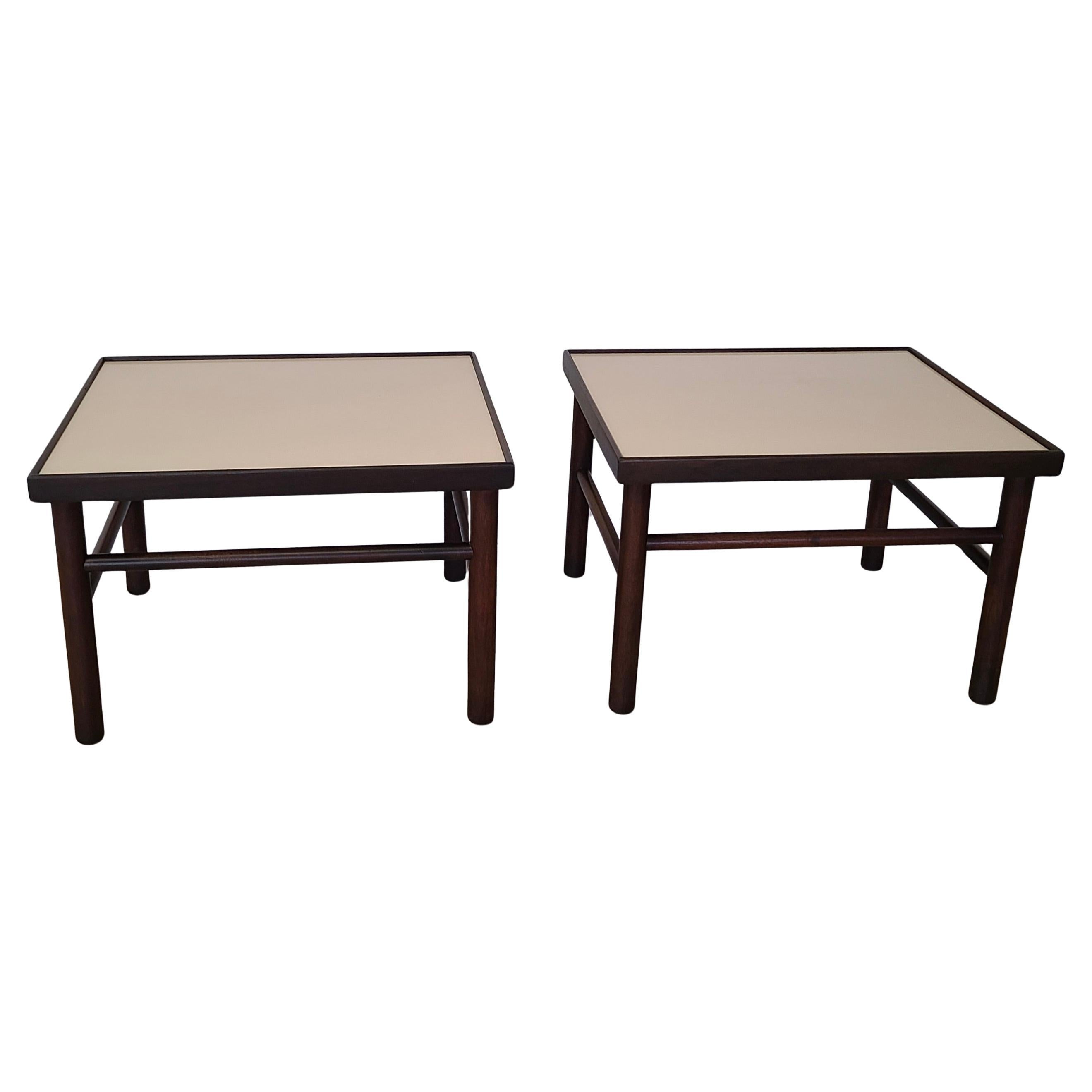 Sofa Table with Pair Nesting Cocktail Tables in the manner of Harvey Probber For Sale 1