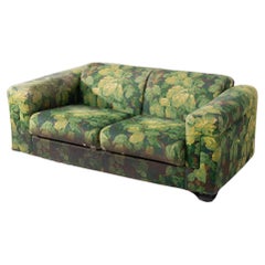 Sofa Tecno Mod D120 Blumen Grüner Stoff mit grünem Stoff