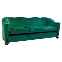 Sofa Three-Seat by Jules Leleu, France 1940's - New Upholstery