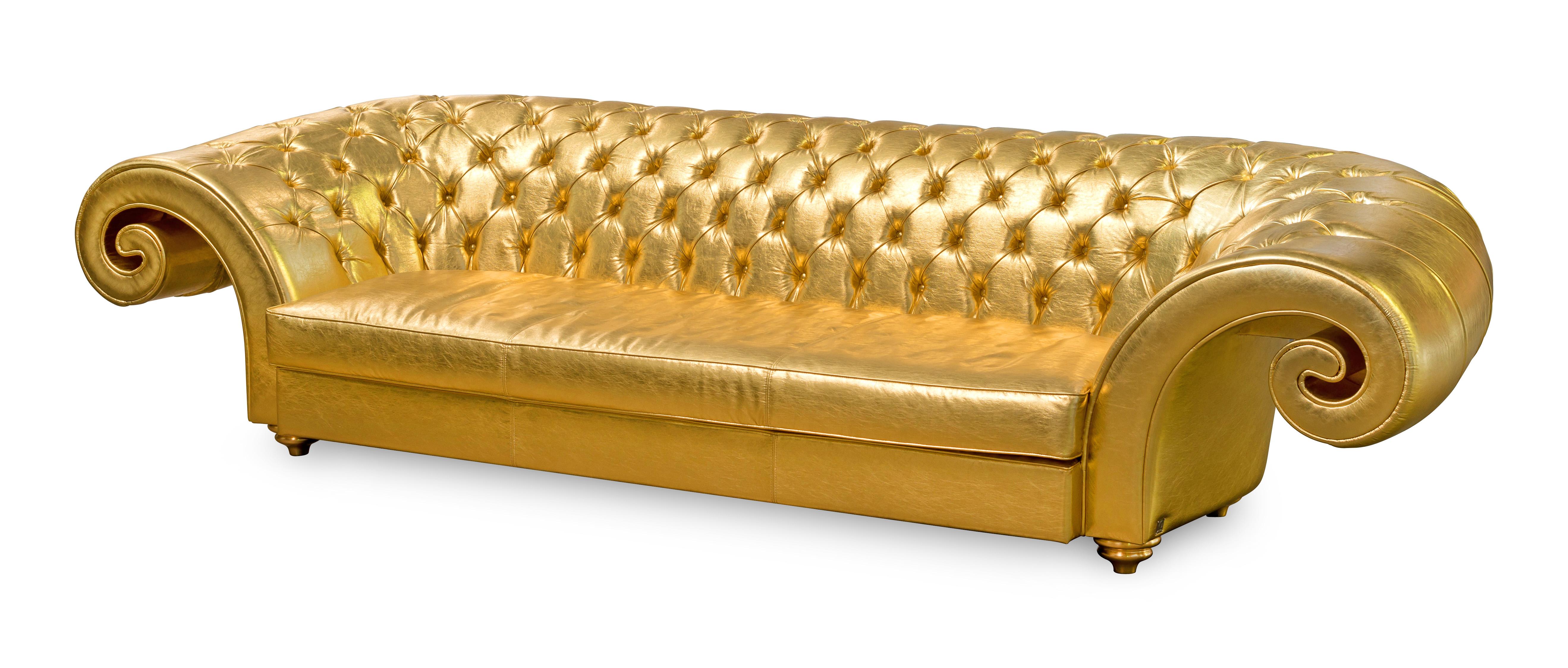 Gold Leather Couch - 18 For Sale on 1stDibs | metallic gold leather sofa,  gold leather sofa, antique gold leather sofa