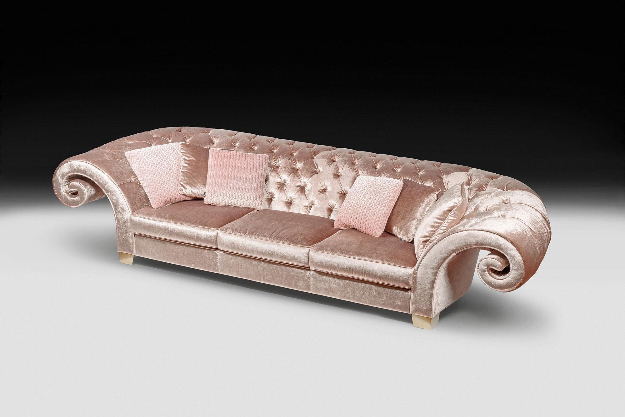 Neoclassical Sofa Versailles, Capitonné Backrest, Italy For Sale