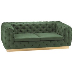 Sofa Victoria 3-Seat in Upholstery and Brass