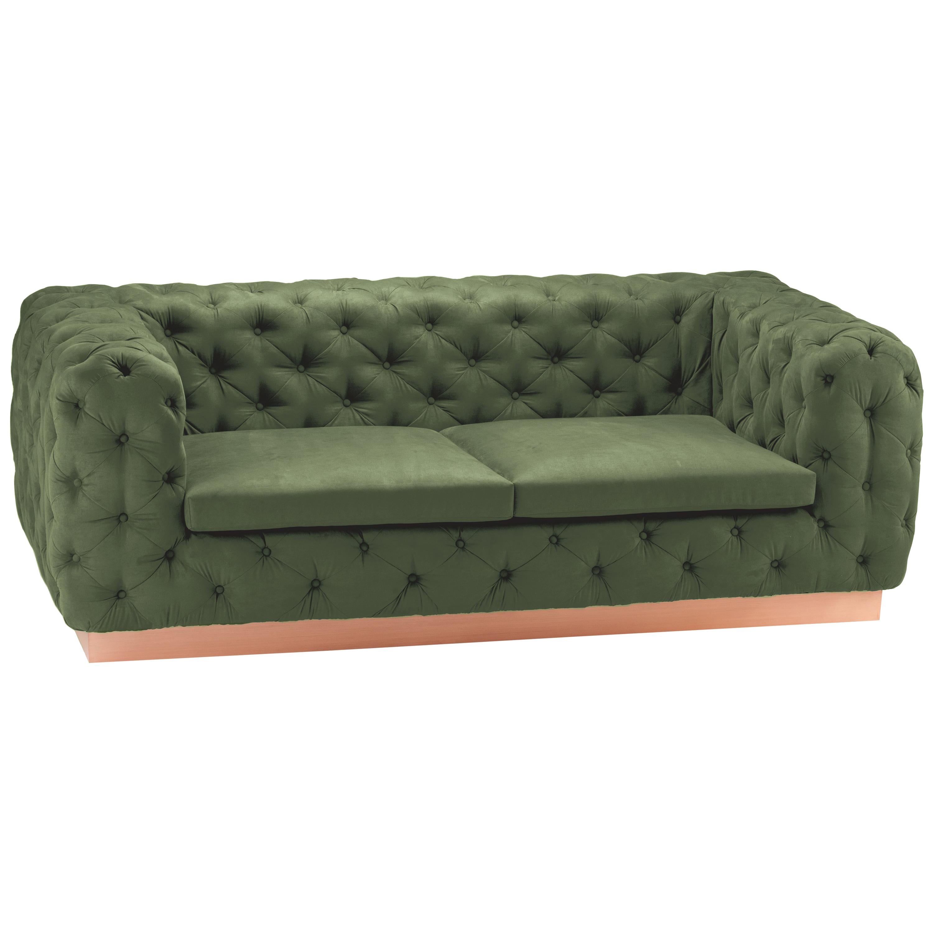 Sofa Victoria 3-Seat in Upholstery and Copper For Sale