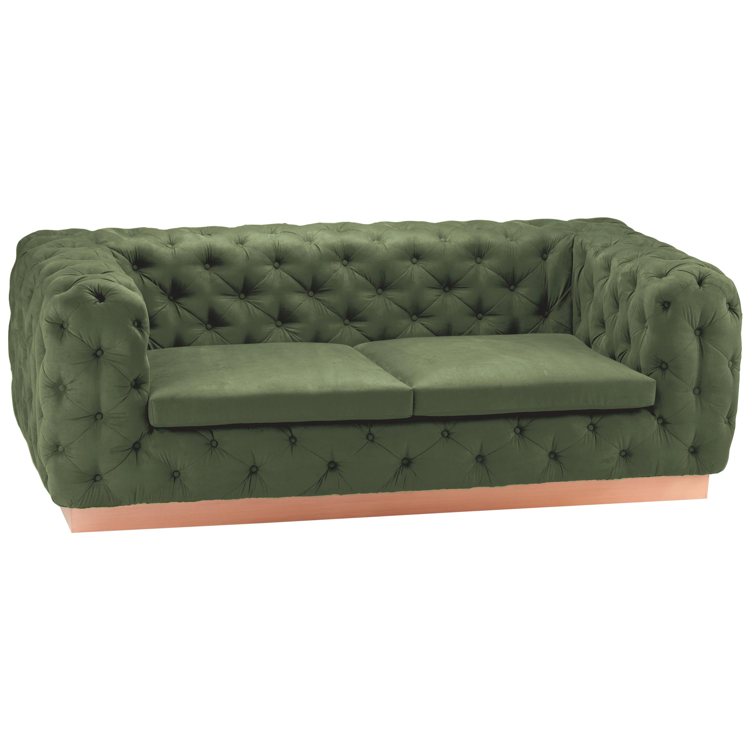 Sofa Victoria, 3-Sitz mit Polsterung und Kupfer