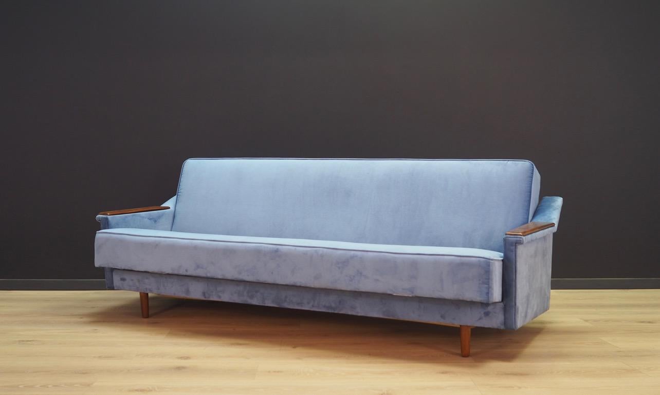 Mid-Century Modern Sofa Vintage 1960s Danish Design Retro Blue For Sale