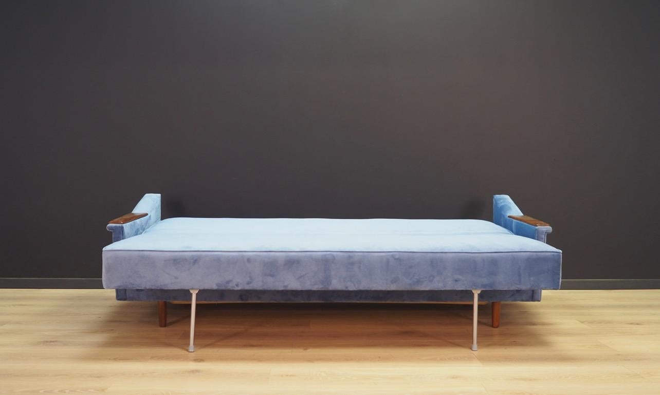 Woodwork Sofa Vintage 1960s Danish Design Retro Blue For Sale