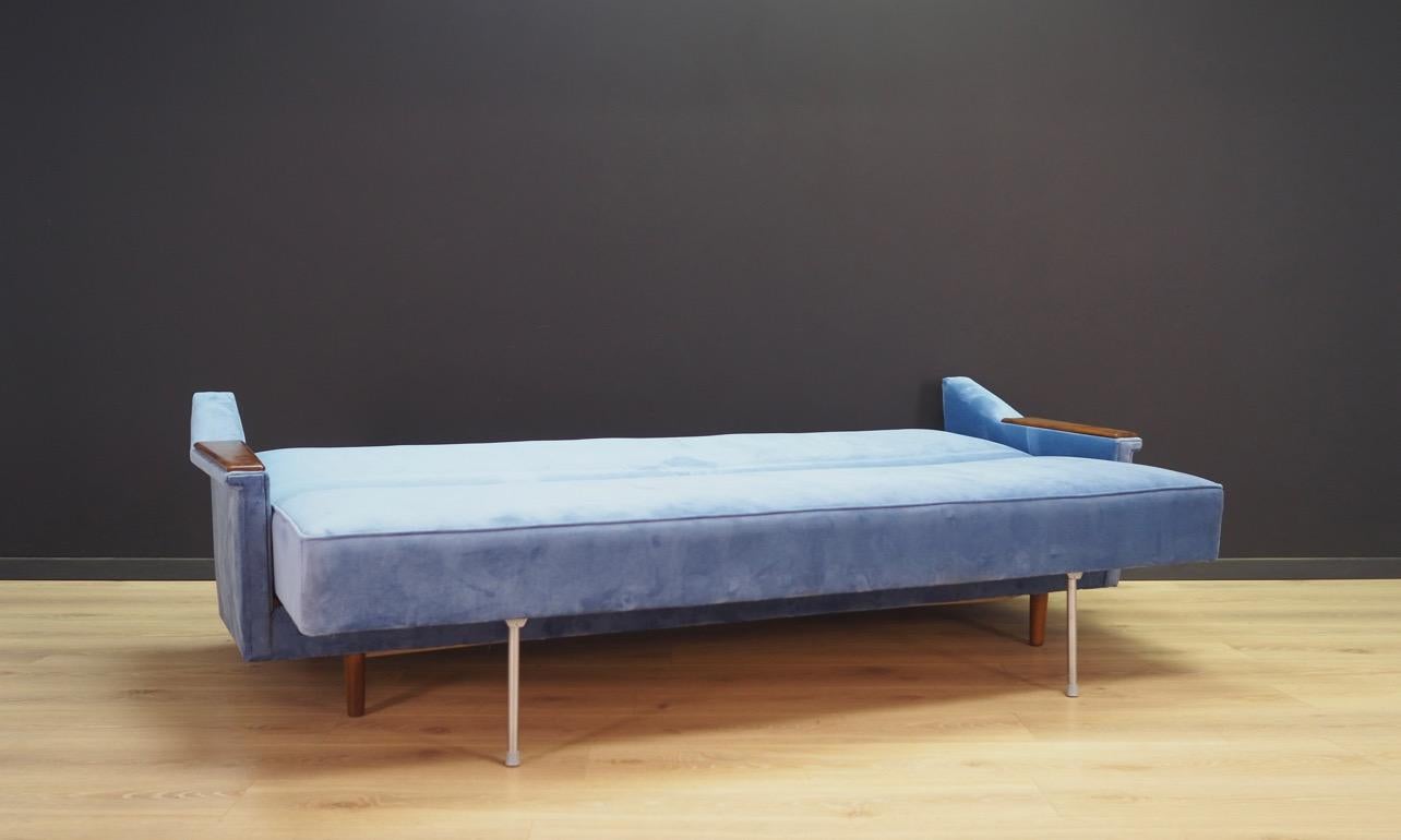 Sofa Vintage 1960s Danish Design Retro Blue In Good Condition For Sale In Szczecin, Zachodniopomorskie
