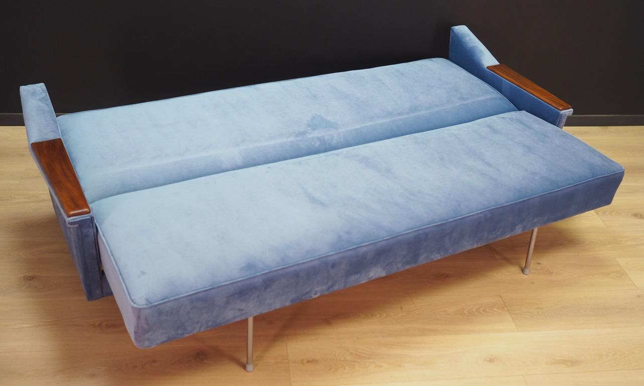Late 20th Century Sofa Vintage 1960s Danish Design Retro Blue For Sale