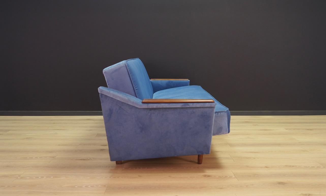 Fabric Sofa Vintage 1960s Danish Design Retro Blue For Sale
