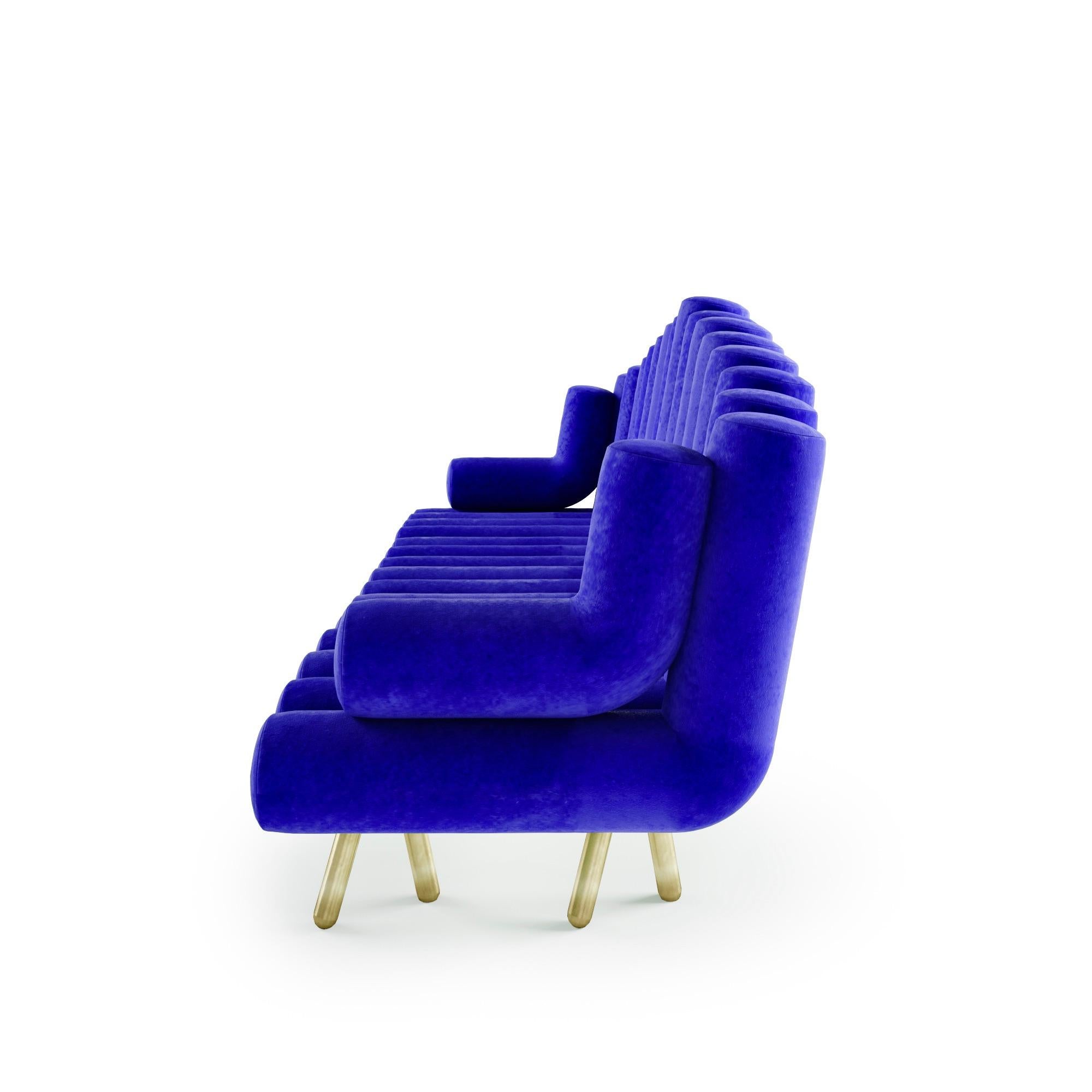 blue velvet sofas