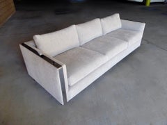 Sofa with Chrome Detail in the Style of Milo Baughman for Thayer Coggin