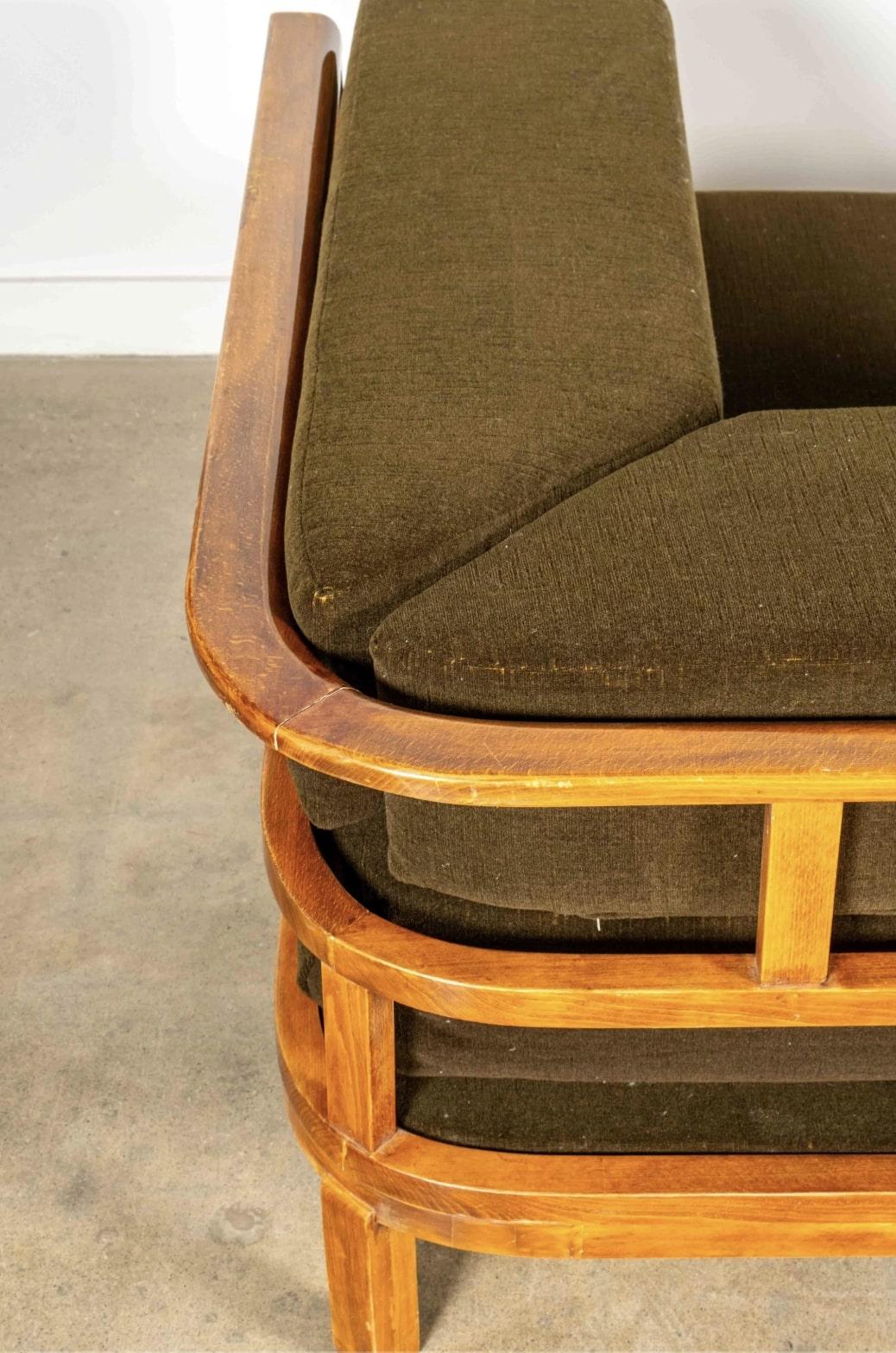 Sofa with Curved Wood Frame 1