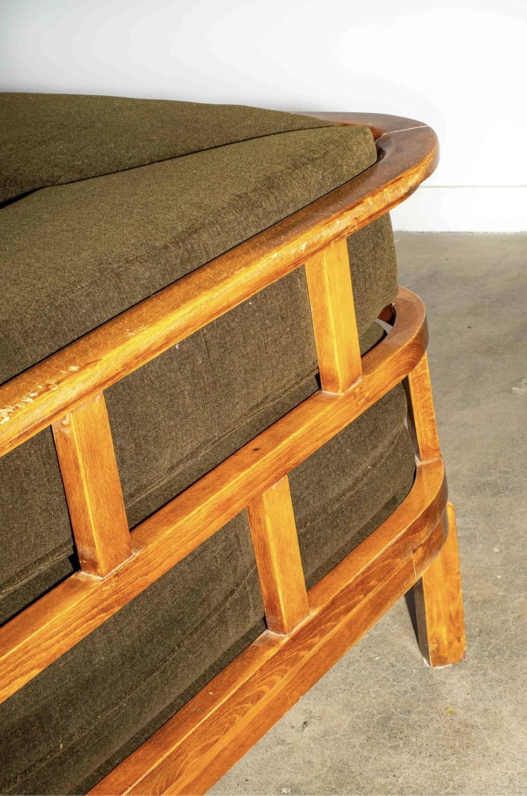 Sofa with Curved Wood Frame 3