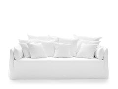 Divano con seduta profonda Gervasoni Ghost 16 design Paola Navone - Lino Bianco