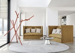 Sofa with high backrest Gervasoni Ghost 18 design Paola Navone - White linen