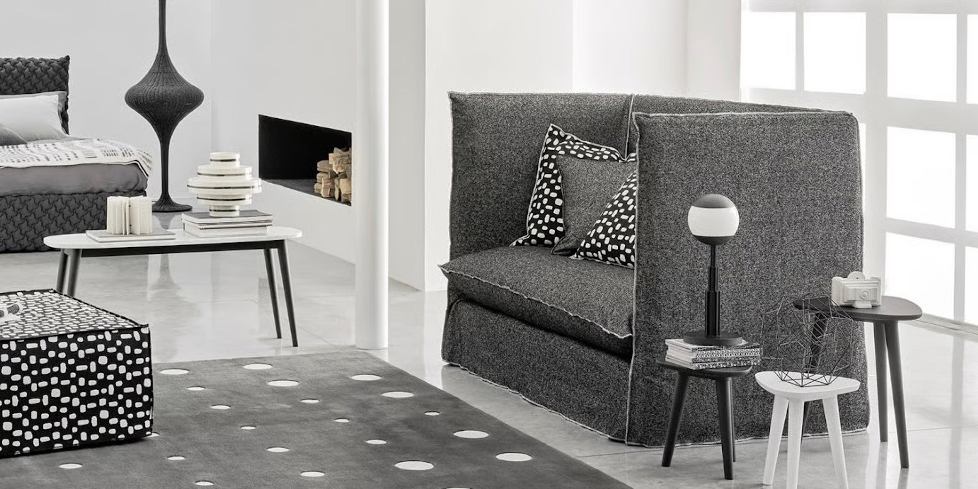 Sofa mit hoher Rückenlehne Gervasoni Ghost 18 design Paola Navone - Weißes Leinen im Zustand „Neu“ im Angebot in Alcamo, IT