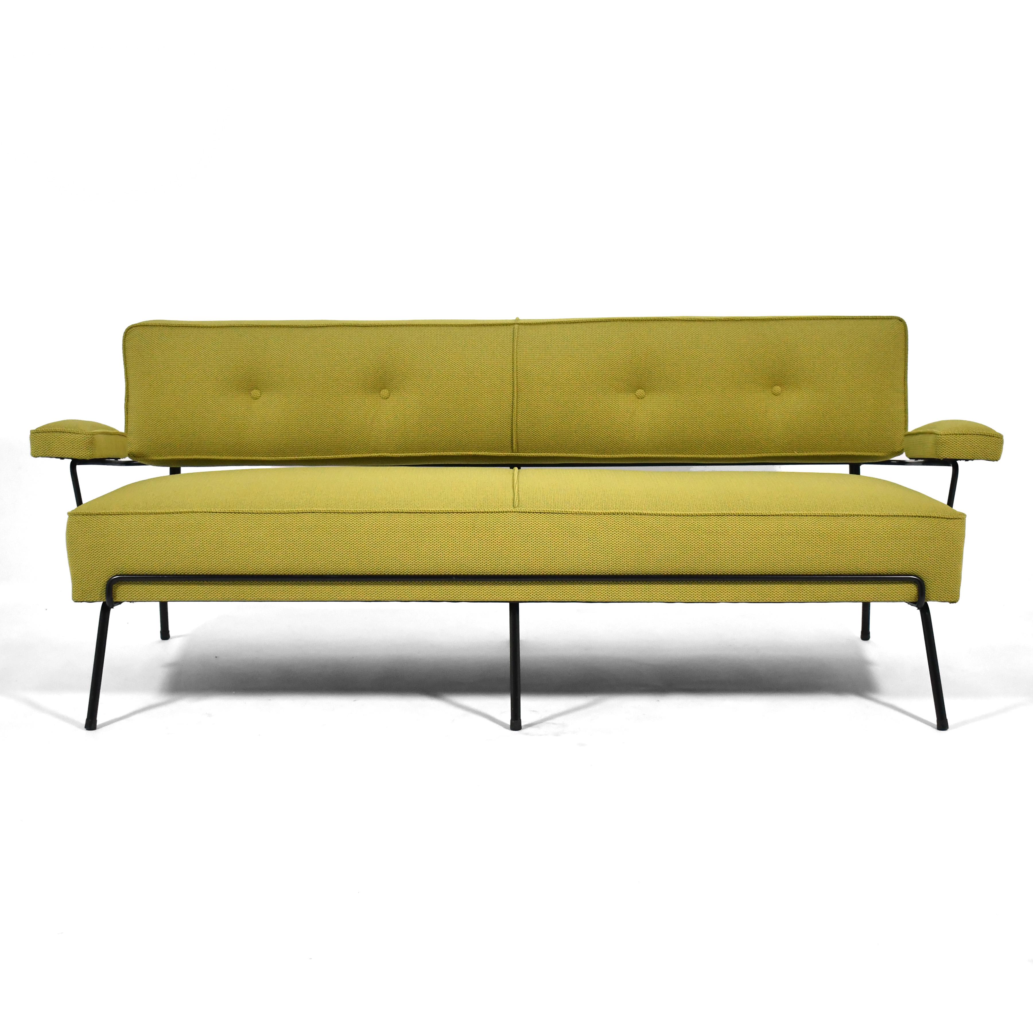 Mid-Century Modern Sofa with Iron Frame Attributed to William Armbruster For Sale