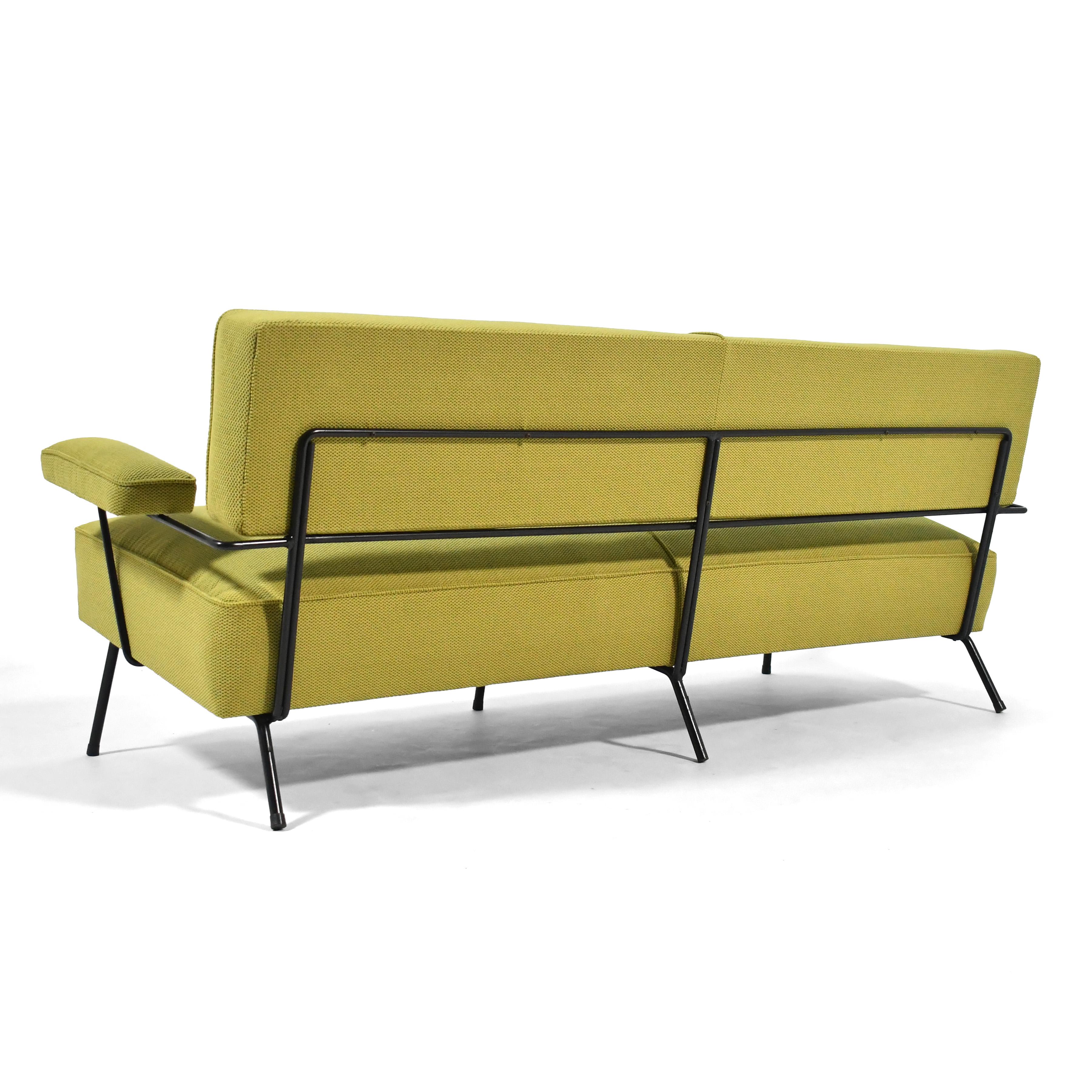 Mid-20th Century Sofa with Iron Frame Attributed to William Armbruster For Sale