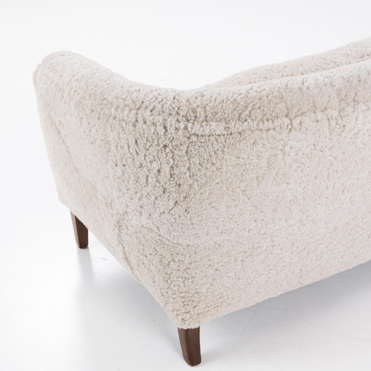 Sofa by Ludvig Pontoppidan covered with new lambswool