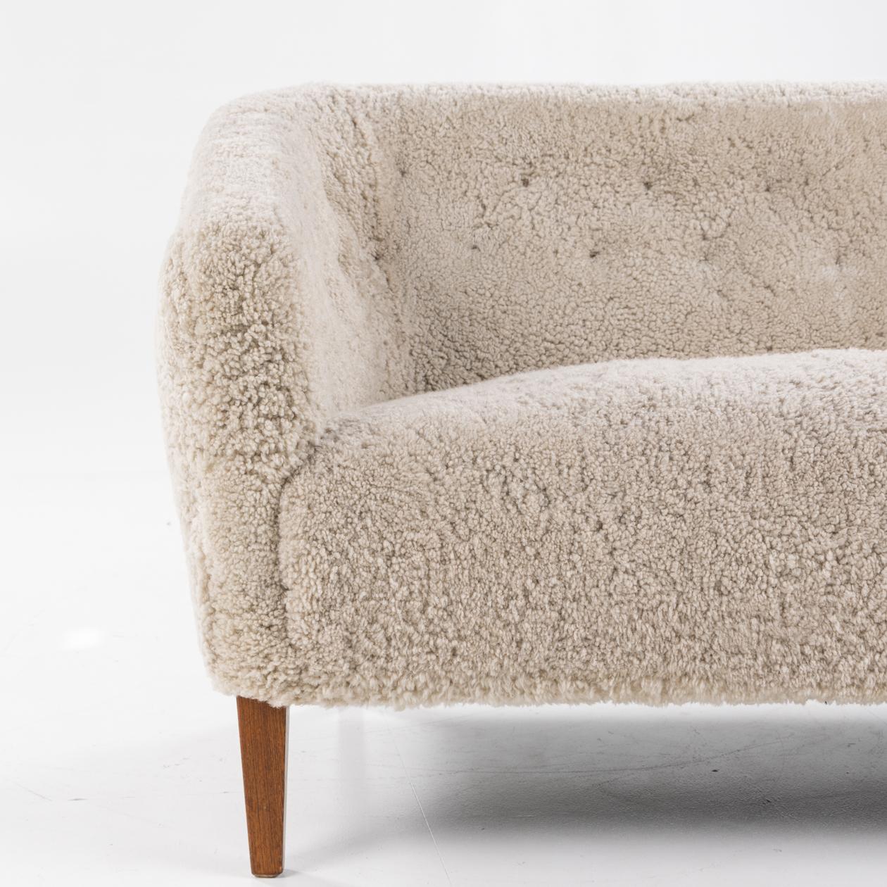 Danish Sofa with new lambswool by Ludvig Pontoppidan For Sale