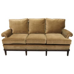 Sofa with New Velvet Upholstery, circa 1920s