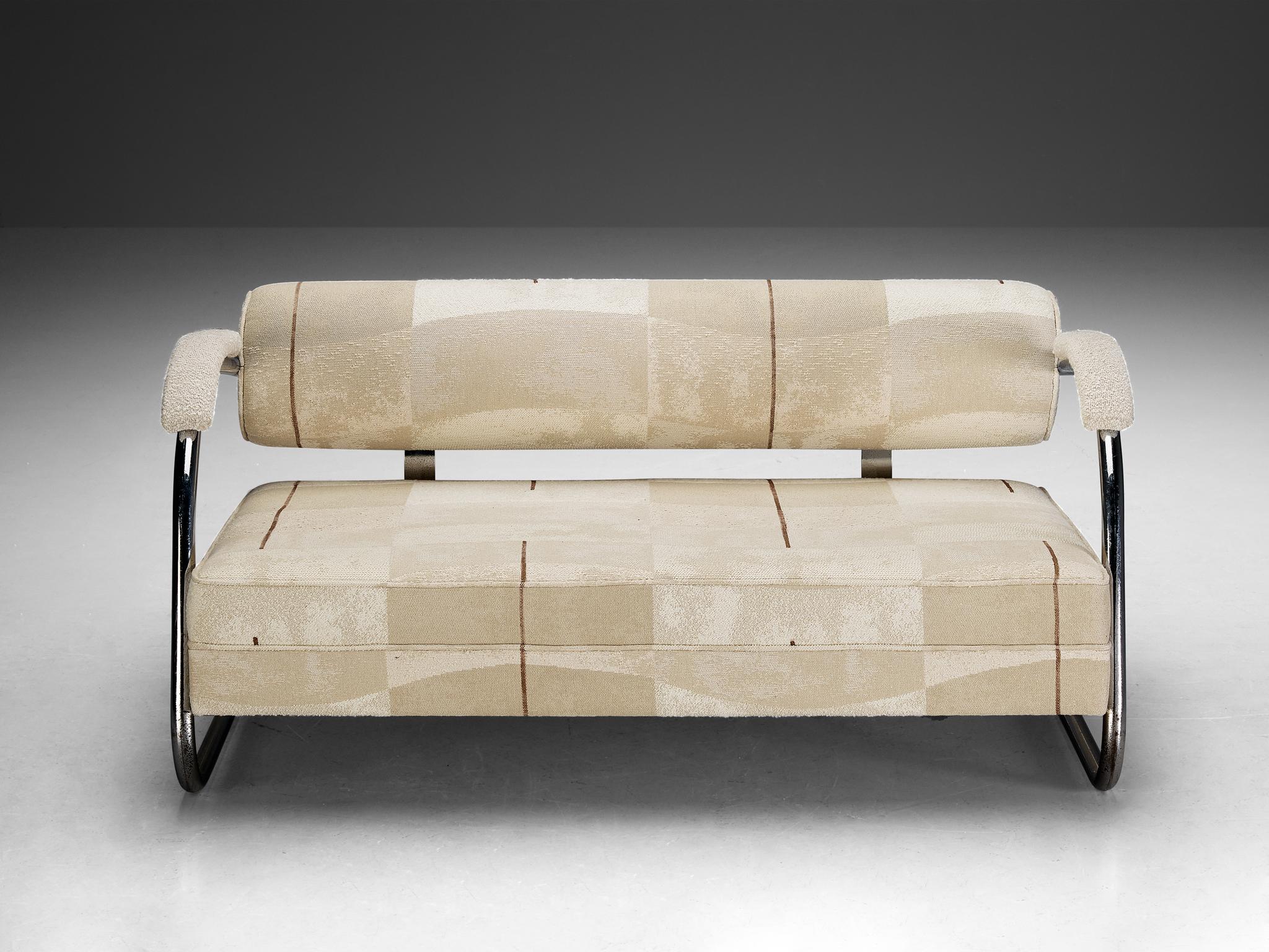 Sofa mit Rohrgestell und beigem Bezug  im Zustand „Gut“ im Angebot in Waalwijk, NL