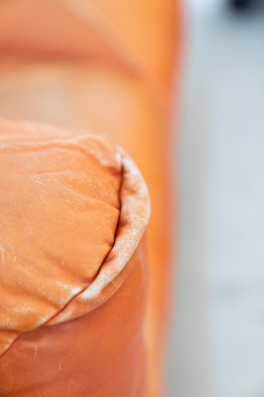 Canapés et poufs en cuir orange Marius & Marius par Mario Marenco pour Arflex, 70 en vente 5