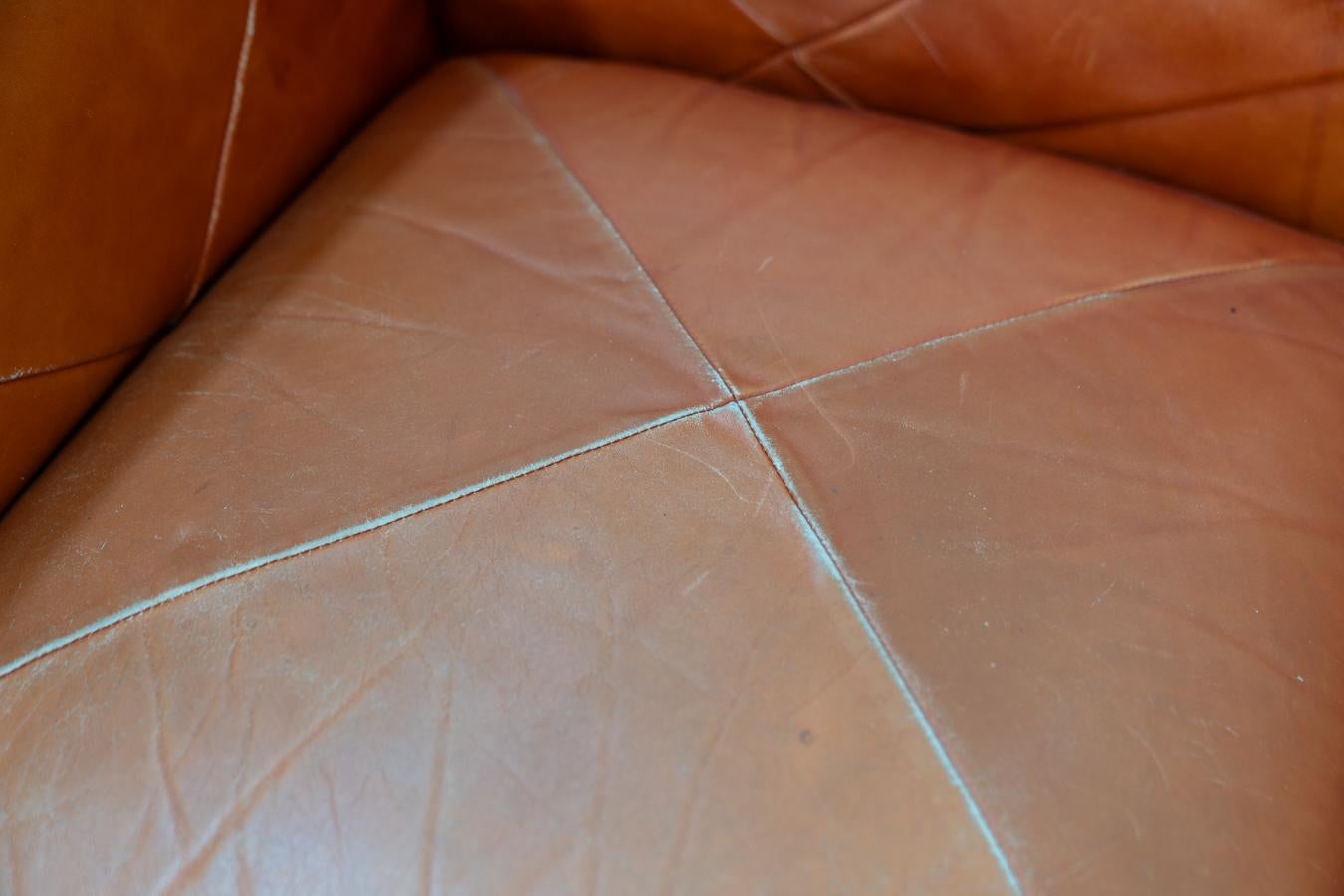 Canapés et poufs en cuir orange Marius & Marius par Mario Marenco pour Arflex, 70 en vente 10