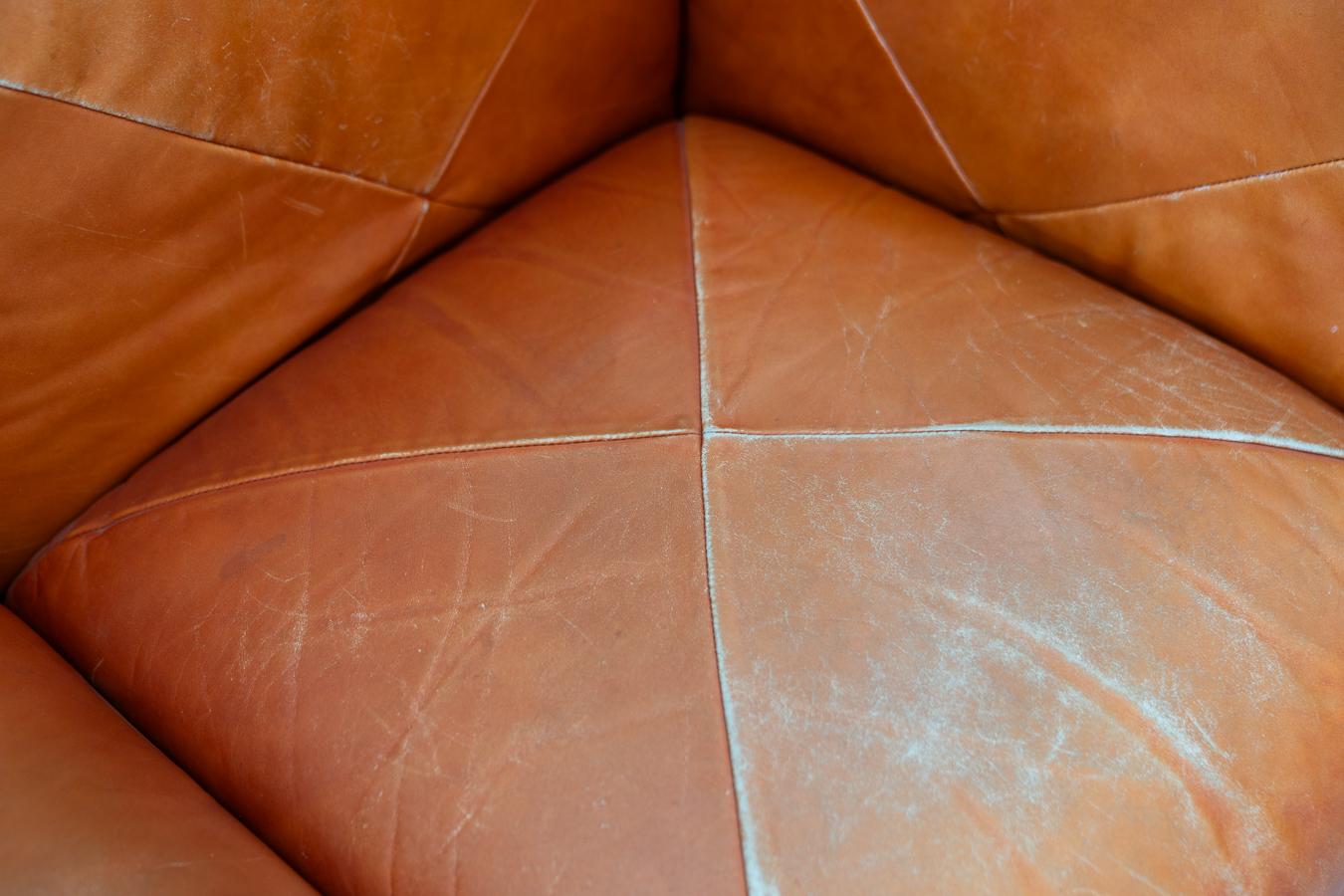 Canapés et poufs en cuir orange Marius & Marius par Mario Marenco pour Arflex, 70 en vente 1