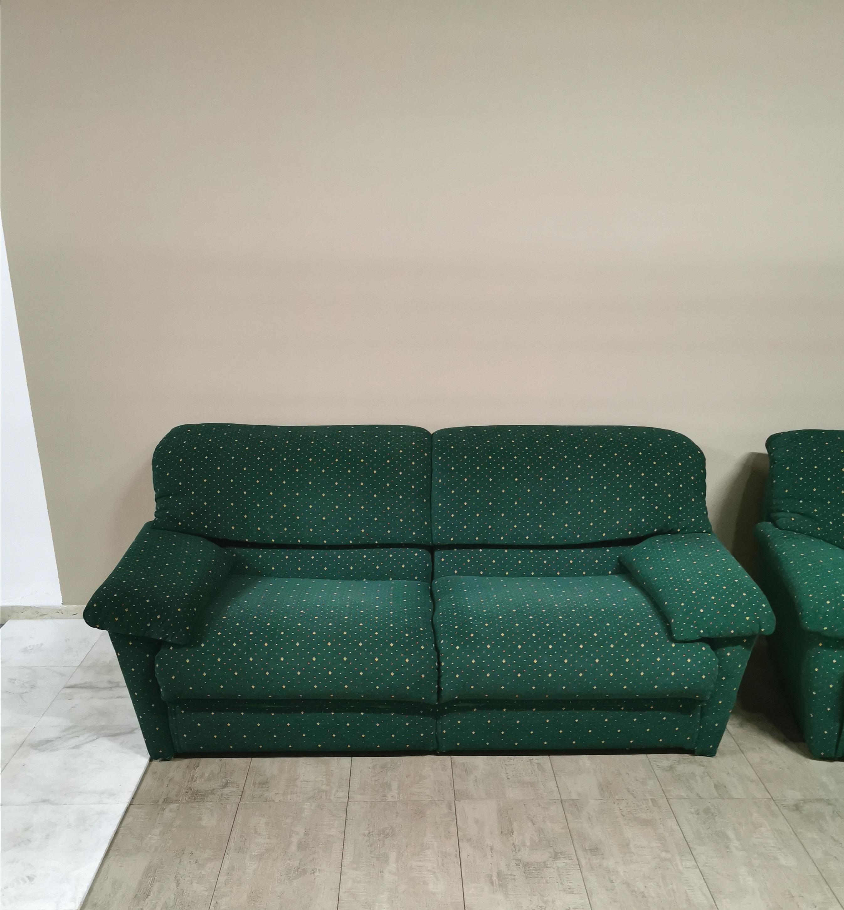 Post-Modern Sofas Living Room Green Velvet by Pol 74 Postmodern 2 3 Seat Italy 1990 Set of 2
