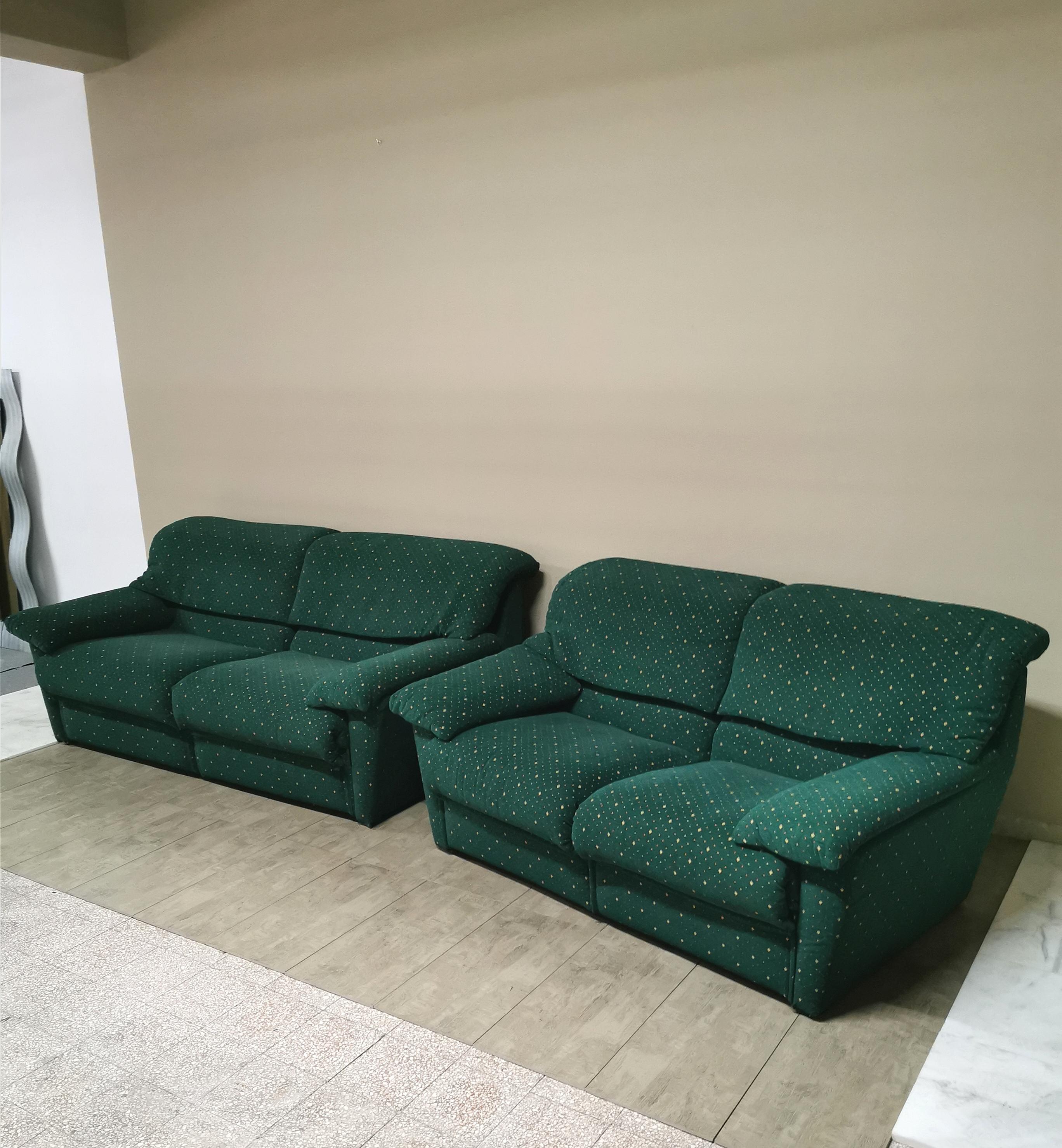 Sofas Living Room Green Velvet by Pol 74 Postmodern 2 3 Seat Italy 1990 Set of 2 1
