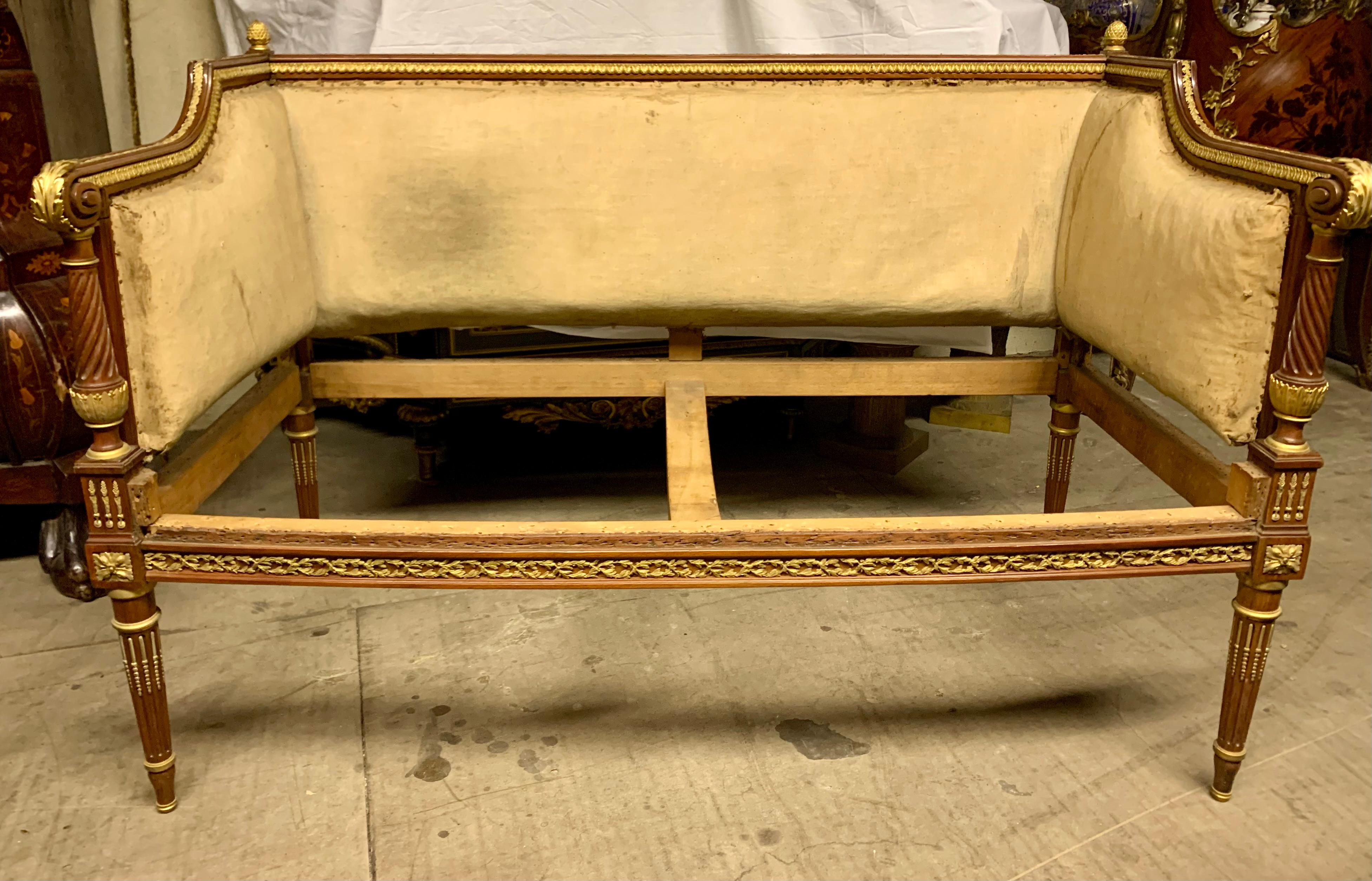 Sofas mohagany and ormolu bronze by LINKE For Sale 1
