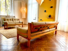 Sofas S 223c and S 222c by Pierre Chapo from 1968 in French Elm