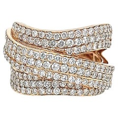 SOFER Rose Gold Diamond Triple Band Ring