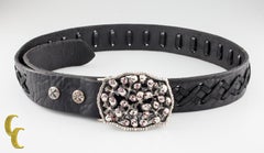 Soffer Ari Sterling Silver Ruby and Diamond Gothic Arsenal Skulls Belt & Buckle