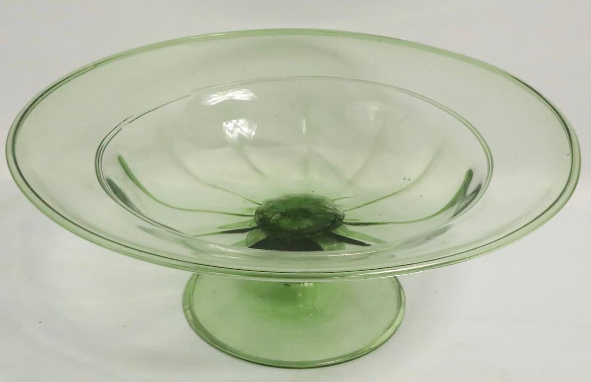 Art Deco Soffiati Murano Compote Possibly by Zecchin