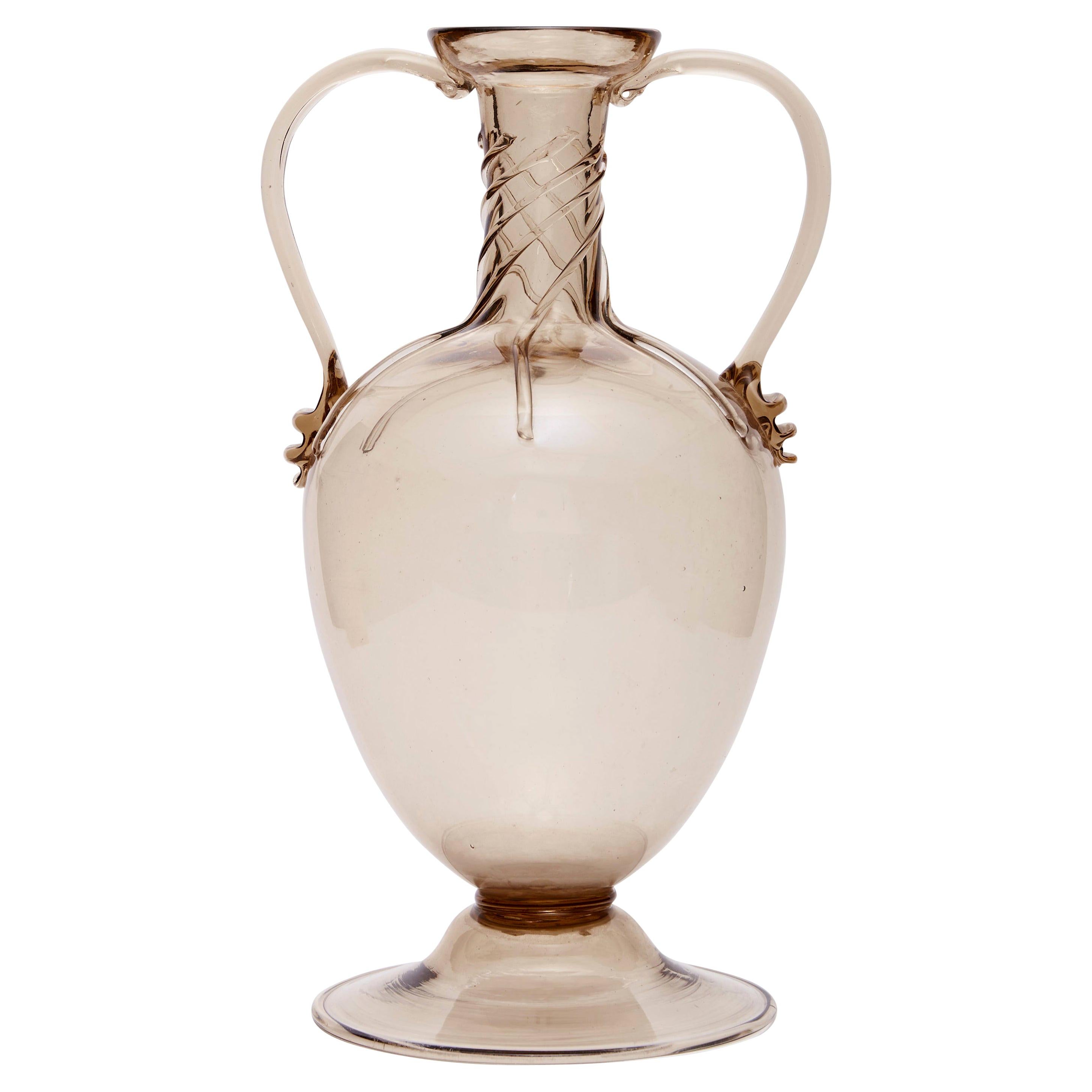 Soffiato Amphora Vase Attributed to Vittorio Zeccin for MVM Cappellin circa 1925