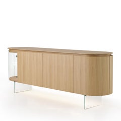 Soffio Beige Oak Wood Sideboard