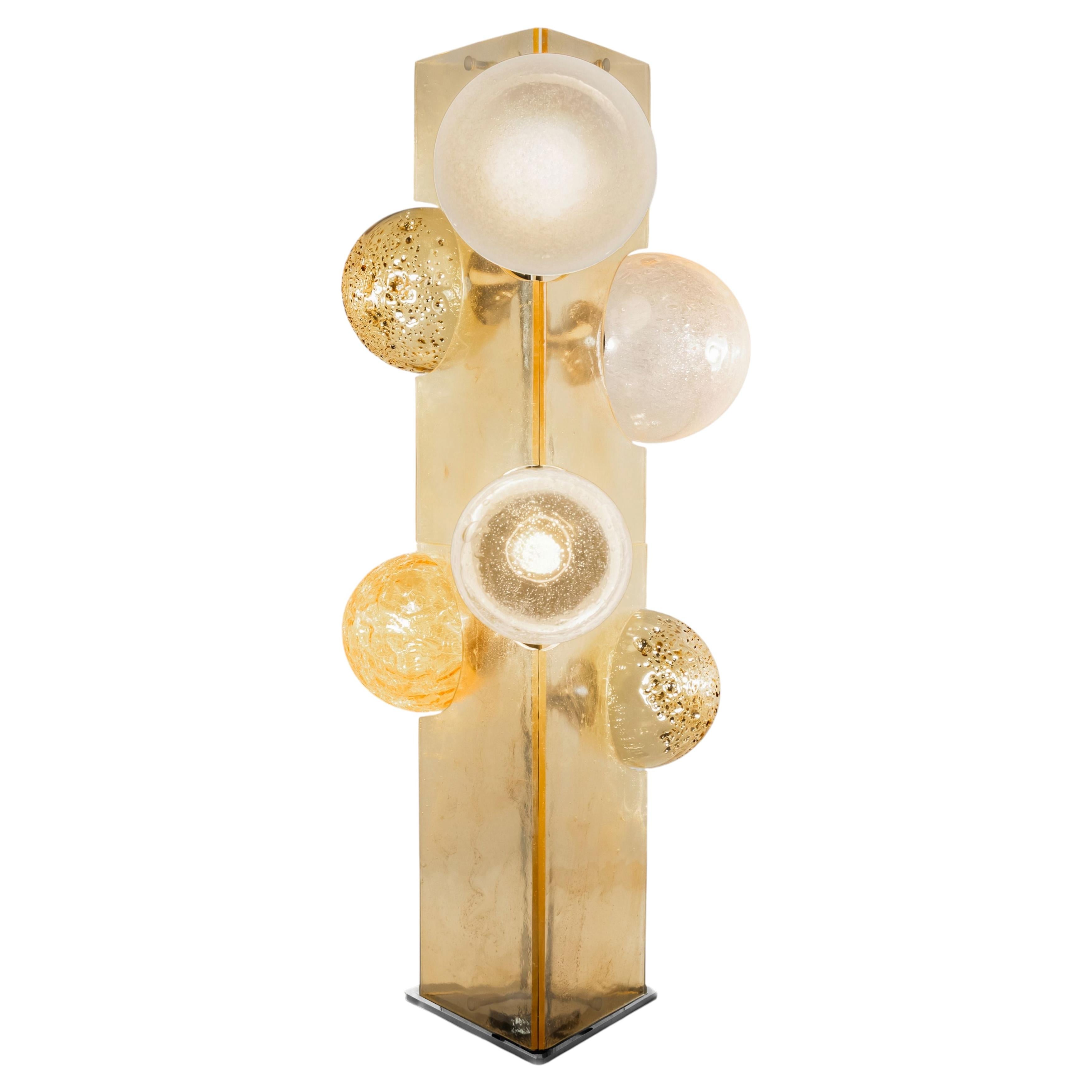 Lampe sur pied Soffio I de Draga & Aurel, verre de Murano, acier inoxydable et LED, XXIe siècle